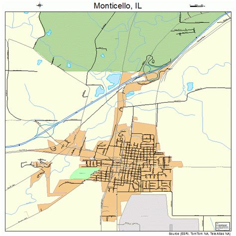 Monticello Illinois Street Map 1750244