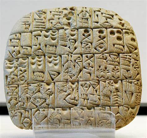 Clay tablet with sales contract inscriptions, Mesopotamia, 2300 BC ...