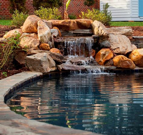 Natural Stone Waterfall Premier Pool Renovations | Swimming pool ...