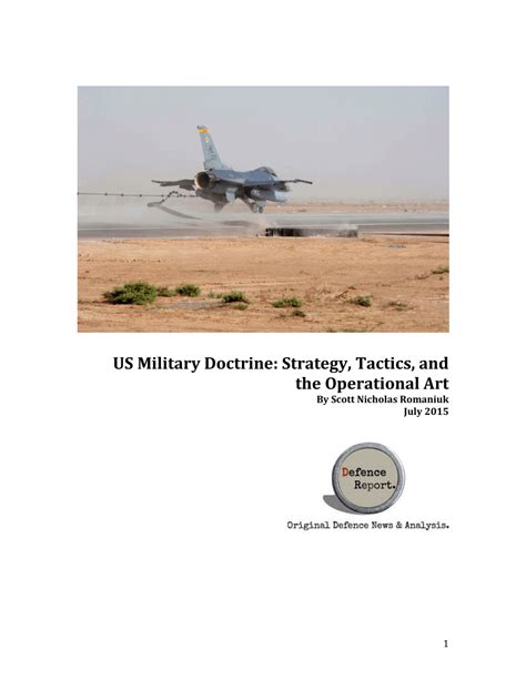 (PDF) US Military Doctrine: Strategy, Tactics, and the Operational Art