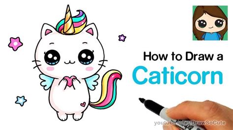 Video by Draw So Cute Follow along to learn how to draw a cute Caticorn ...