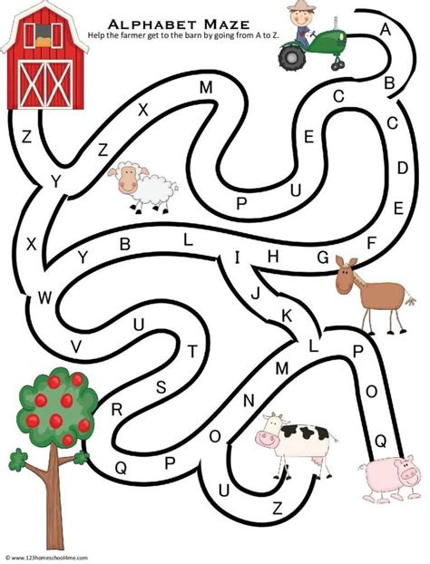 FREE Printable ABC Alphabet Mazes | Mazes for kids printable, Mazes for ...