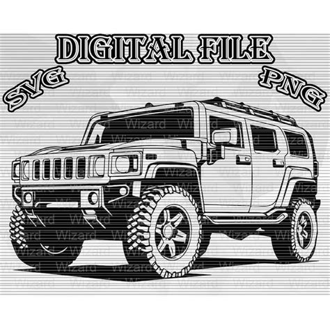 HUMMER H3 SVG, png, Vector art Illustration Drawing, hummer - Inspire ...