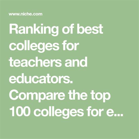 Ranking of best colleges for teachers and educators. Compare the top ...