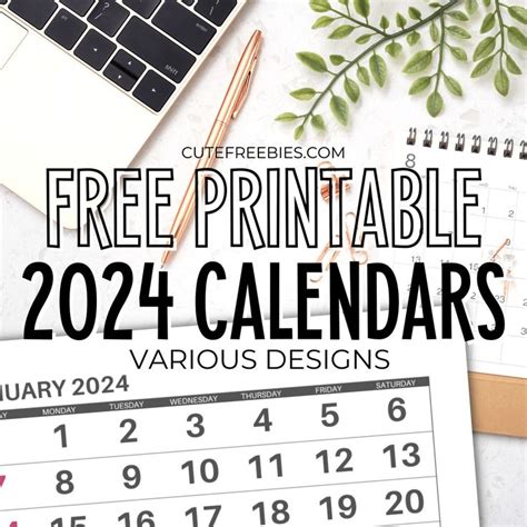 2024 Monthly Calendar (Free Leap Year Calendar) - Cute Freebies For You ...