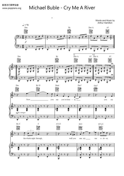 Michael Buble-Cry Me A River Sheet Music pdf, - Free Score Download ★