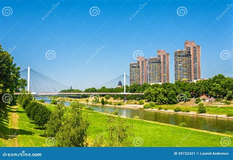 View of the Neckar River in Mannheim Stock Image - Image of river, nord ...