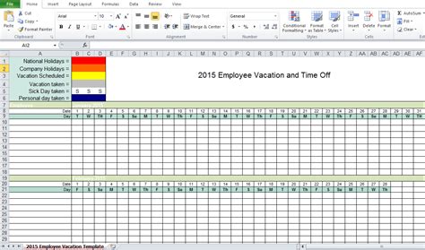 Free Employee Vacation Tracker Excel Template