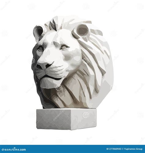 Majestic Lion Statue, Symbol of Strength and Danger Stock Vector ...