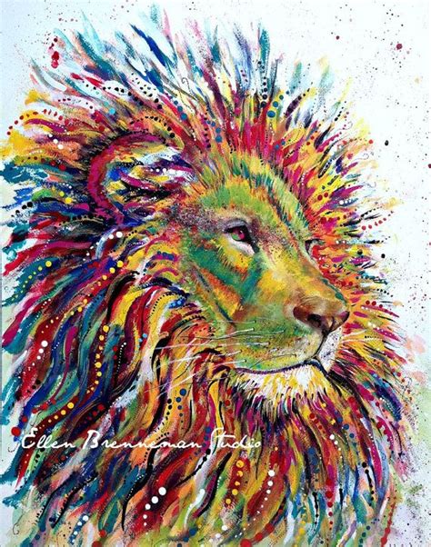 Lion Spirit Animal Art Lion Totem Colorful Lion Art Print - Etsy ...