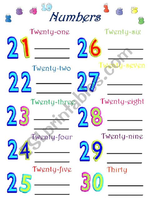 Numbers To 30 Worksheets - Worksheet24