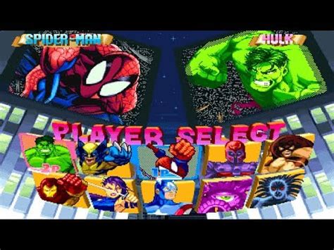 Marvel Super Heroes All Characters [PS1] - YouTube