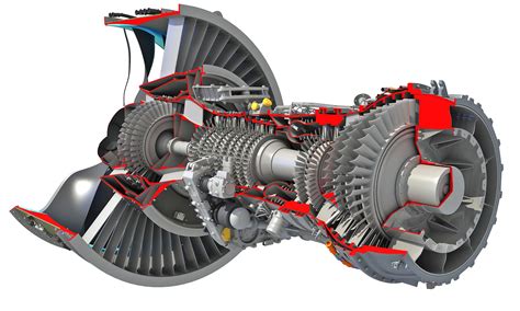 3D cutaway turbofan engine - TurboSquid 1470751