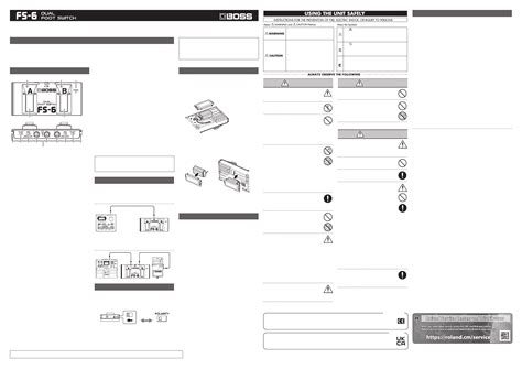 User manual Boss FS-6 (English - 1 pages)