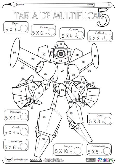 Tablas de multiplicar: fichas para colorear y jugar | Tablas de ...