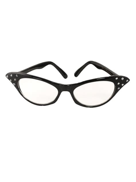 Black Cat Eye Glasses with Rhinestones - Hey Viv 50s Style - Walmart.com