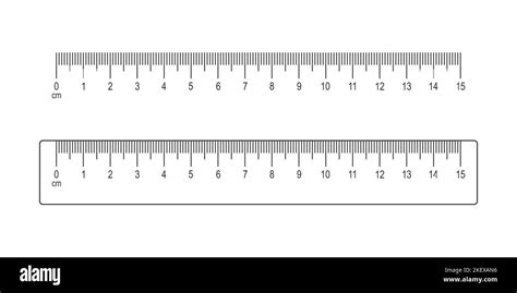 15 centimeter scale and ruler isolated on white background. Math or ...