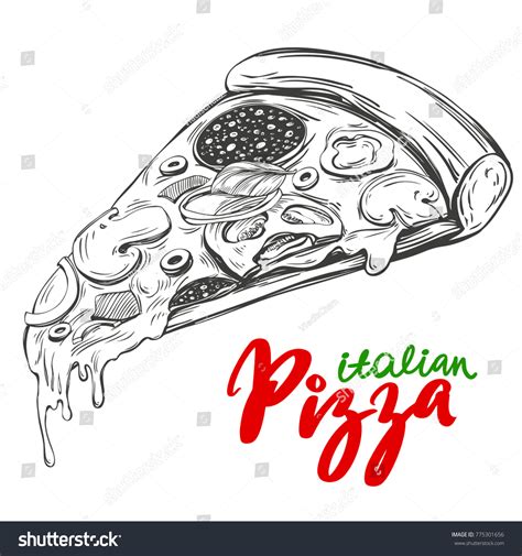 893 Pizza Drawing Realistic Images, Stock Photos & Vectors | Shutterstock