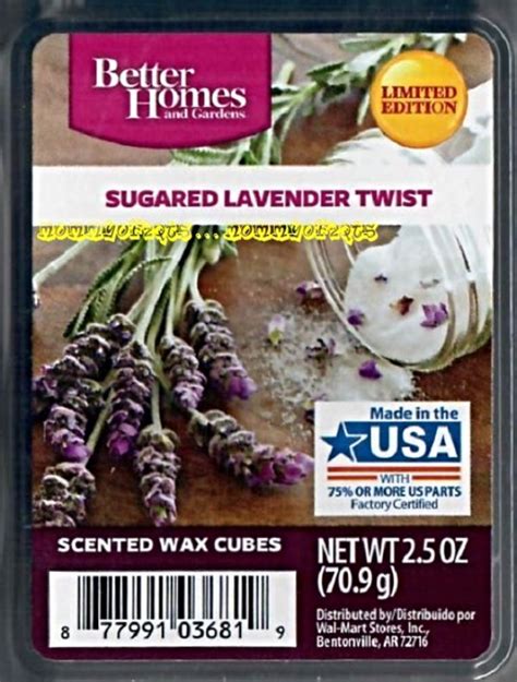 Sugared Lavender Twist Better Homes and Gardens Scented Wax Cubes Tarts ...