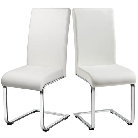 SmileMart Modern Dining Chairs Upholstered High-Back Dining Chairs PU ...