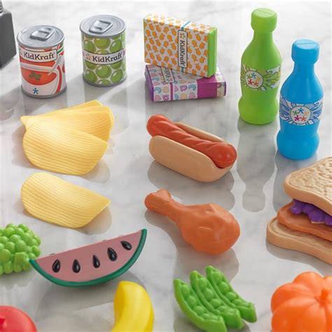 Kidkraft 65 Piece Multicolored Plastic Play Food Set | Homesquare