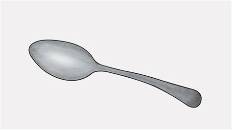 how to draw a spoon | step by step spoon drawing - YouTube