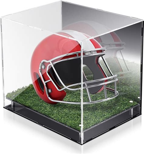 Amazon.com: Kigley Acrylic Football Helmet Display Case with Turf Grass ...