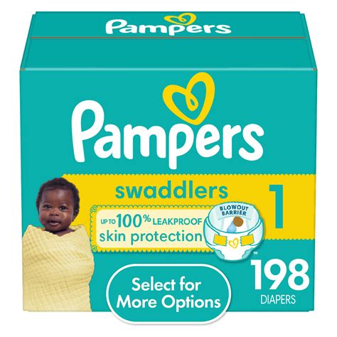 Pampers Swaddlers Diapers, Size 1, 198 Count (Select for More Options ...