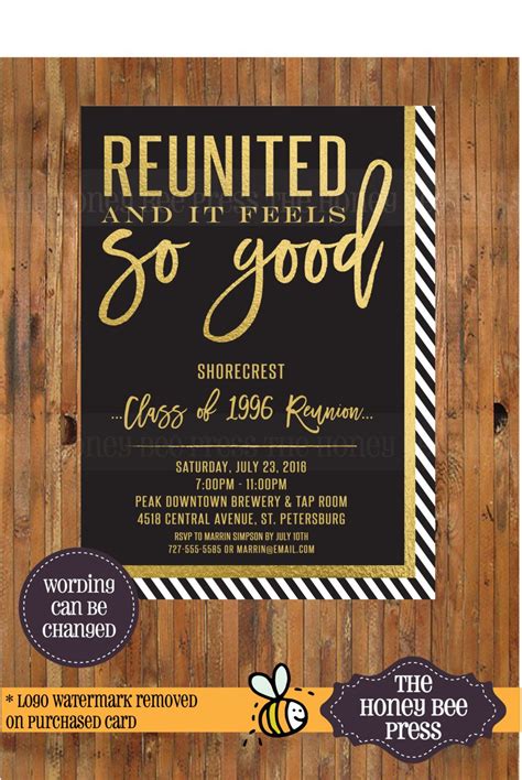 High School Reunion Invitation - Reunited and it feels so good ...