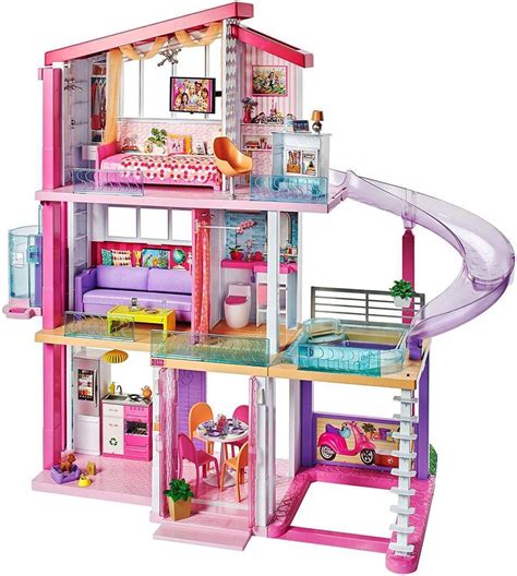 Barbie Estate Dreamhouse Adventures Large Three-Story Dolls House, Pink ...