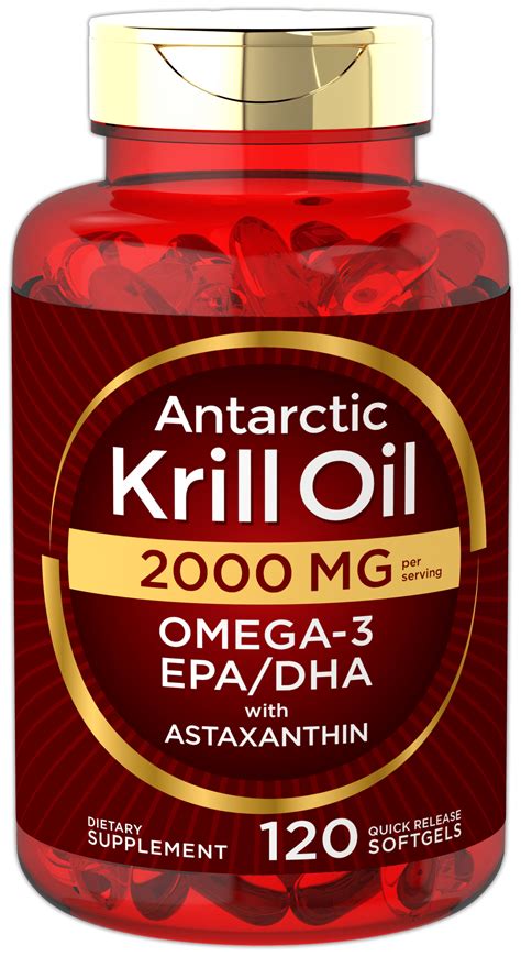 Antarctic Krill Oil 2000 mg 120 Softgels | Omega-3 EPA, DHA, with ...