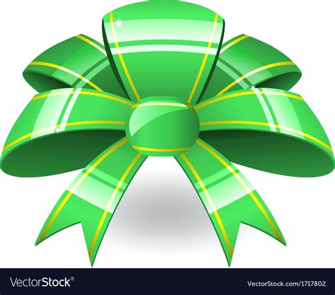 Green ribbon bow Royalty Free Vector Image - VectorStock