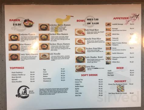 Menu for Michi Ramen in Henderson, NV | Sirved