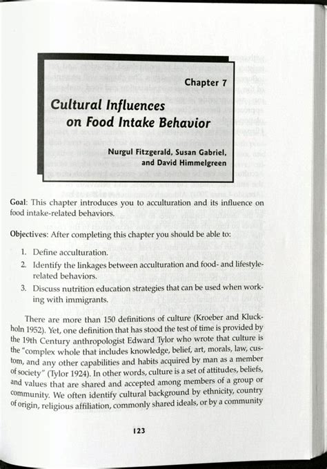 (PDF) Cultural Influences on Food Intake Behavior