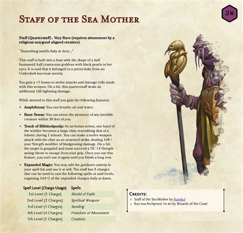 Magic Items: Staff of the Sea Mother | For all the Kuo-toa lovers out ...