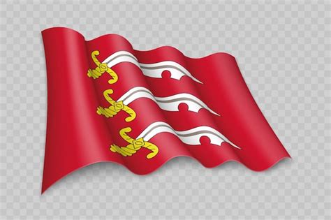 Premium Vector | 3d realistic waving flag of essex is a county of england