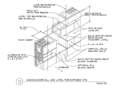 Window / Door Masonry Lintel 12 x 8 x 16 - Omniblock