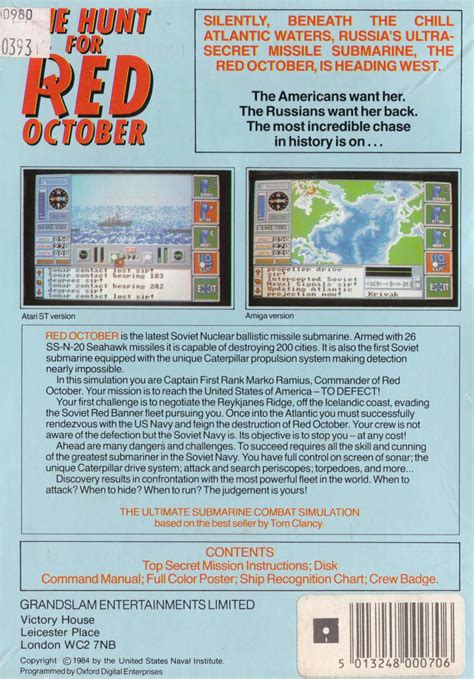 The Hunt for Red October (Book Version) Images - LaunchBox Games Database