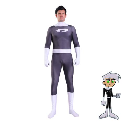 Adults Kids Danny Phantom Cosplay Jumpsuit Zentai Costume Bodysuit ...