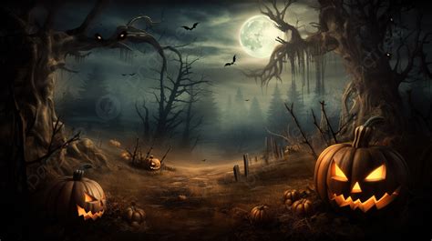 Halloween Background, Wallpaper, Scary Forest In The Full Moon ...