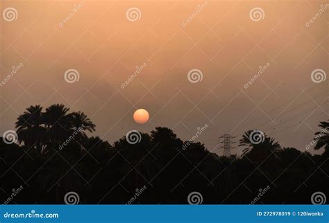 Sunset on the Nile River, Egypt. Stock Image - Image of darkness ...