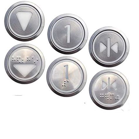 Buy 6pcs Buttons for KONE Elevator Round Stainless Steel Buttons KDS300 ...