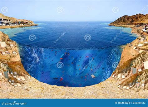 Famous Diving Site - Blue Hole in Egypt Stock Photo - Image of beach ...