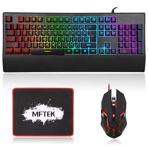 Amazon.in: Buy Gaming Keyboard and Mouse Combo, MFTEK RGB Rainbow ...