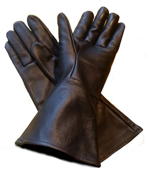 Amazon.com: Leather Gauntlet Gloves Black Small (sm) Long Arm Cuff ...