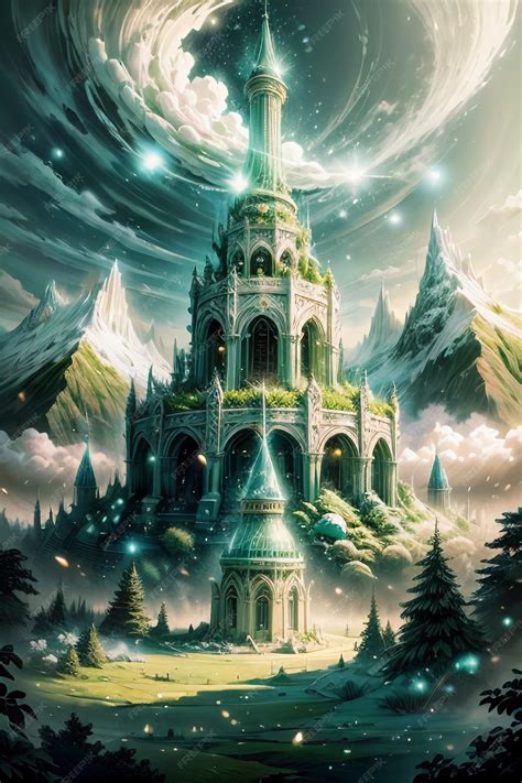 Premium AI Image | There is a cartoon anime fantasy fairytale castle in ...