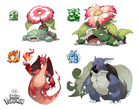 I drew some pokemon based on their Beta Designs! (Description in ...