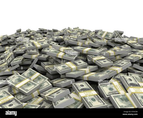 Big pile of us dollars isolated on white background. Cash finance ...