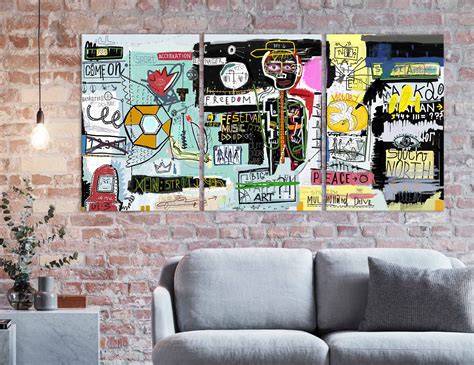 Basquiat Graffiti art canvas print Abstract print Basquiat | Etsy