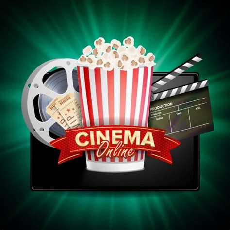 Cinema Signage Vector Art PNG, Online Cinema Vector Banner With Tablet ...